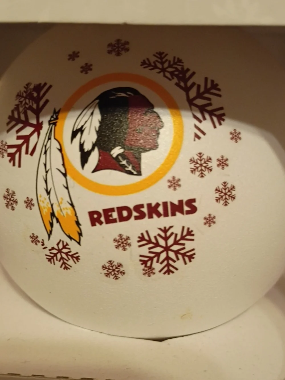 NFL White and Red Washington Team Shatterproof Holiday Ornament